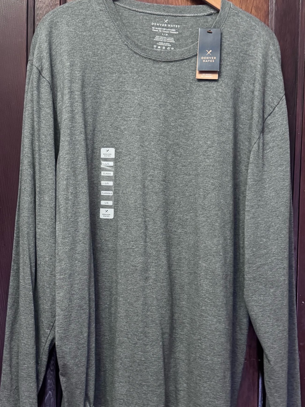 Denver Hayes Men’s Charcoal Heather Crewneck Tee L NWT